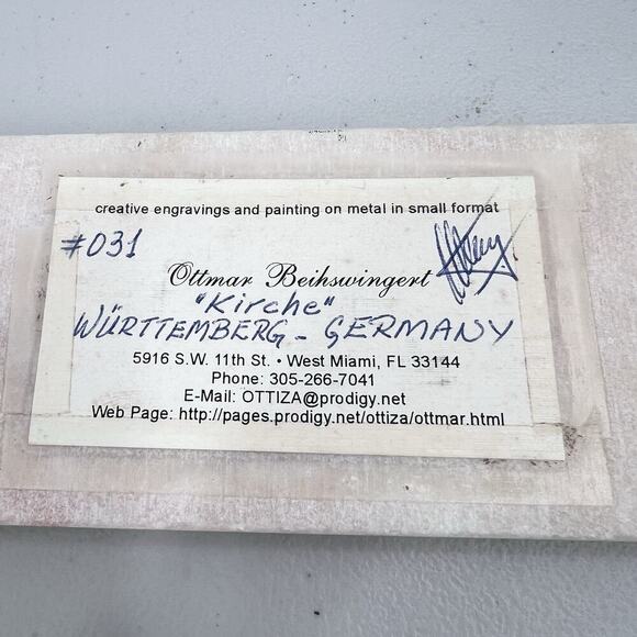 Vintage Handmade Painted Cutout Metal Wall Art "Kirche" Wurttemberg Germany - Picture 9 of 9